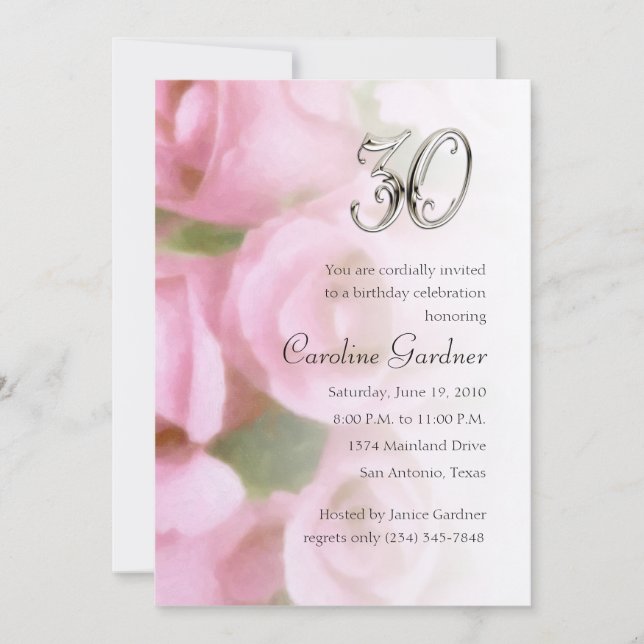 Valfritt nummer på födelsedagsinbjudan inbjudningar (Framsida)