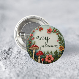 Valfritt pronomen Cottagecore Pronomen HBTQ Pin Knapp