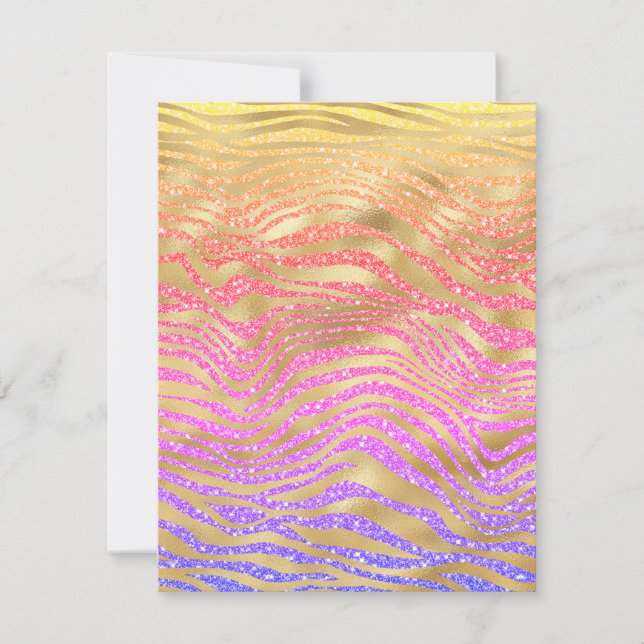 Valfritt Tillfälle Guld Zebra och Glitter Card (Framsida)