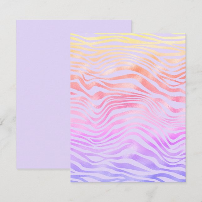 Valfritt tomt kort för Tillfälle Silver Zebra ränd (Fram/baksida)