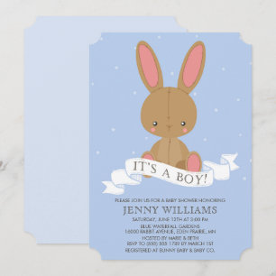Välfylld brun inbjudan för baby shower för