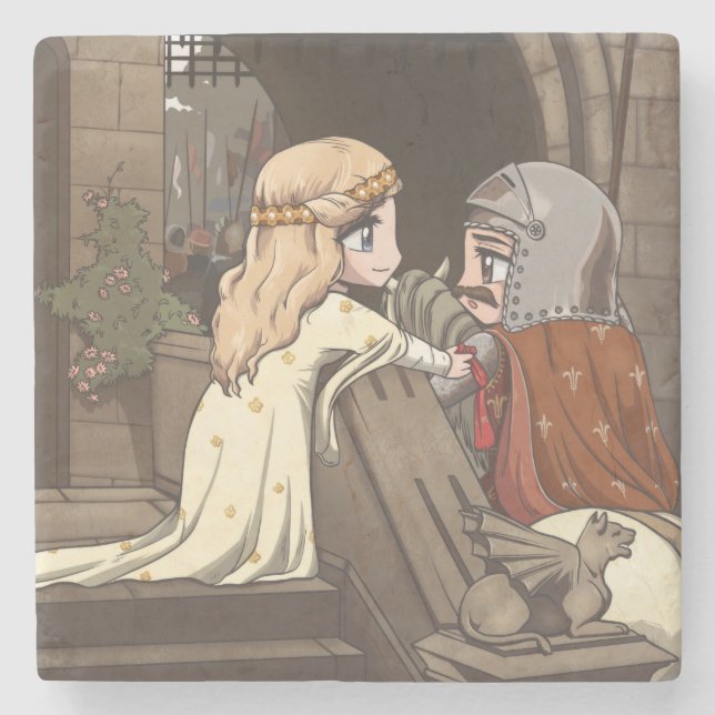 Välgångsönskan min Chibi riddare! Stenunderlägg (Framsidan)