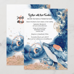 Välggelé, blått orange av havsdäggdjur inbjudningar