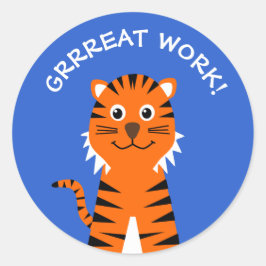 Välgjort tiger lärarblått runt klistermärke