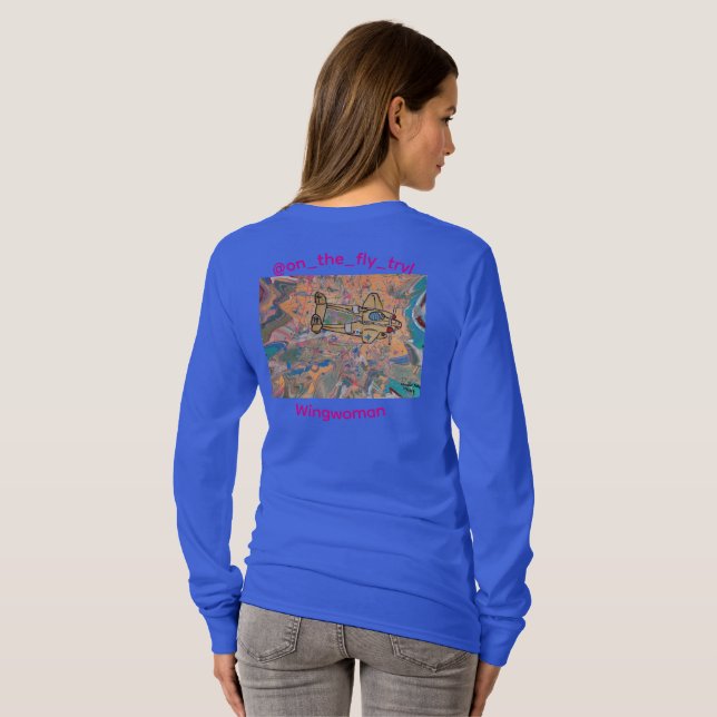 Välgörande bevingad kvinna Vingar av Guld Kvinnas  T Shirt (Hel baksida)