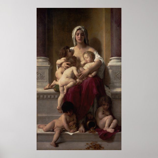 Välgörenhet av William Adolphe Bouguereau Poster (Framsidan)