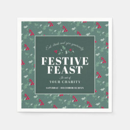 Välgörenhet Festlig fest grön röd julmiddag  Pappersservett