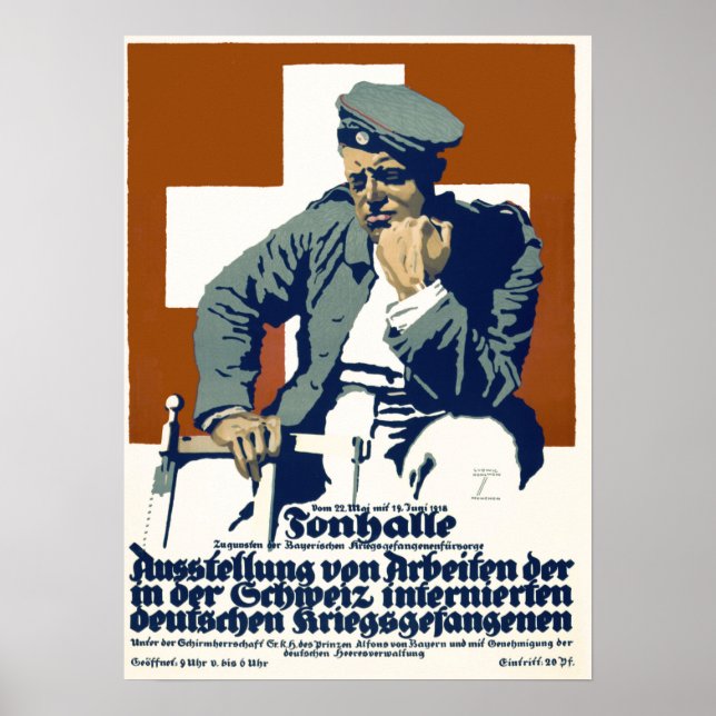 Välgörenhet för den tyske fången Krig ww1 Propagan Poster (Framsidan)