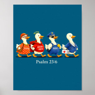 Välgörenhet nåd psalm 23_6 rolig gås kristen poster