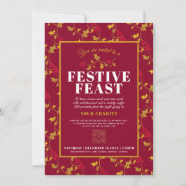 Välgörenhetsfestlighet guld: röd julmiddag inbjudningar