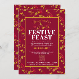 Välgörenhetsfestlighet guld: röd julmiddag inbjudningar