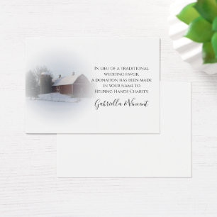 Välgörenhetsförmån för barn Winter Wedding Charity Visitkort