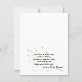 Välgörenhetsförmånskort för hösten Oak Löv Bröllop