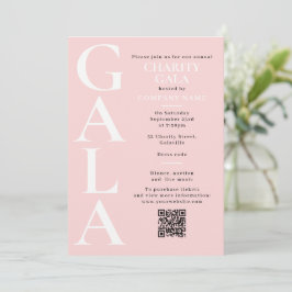 Välgörenhetsgala Insamlingsaktivitet QR-kod Rosa Inbjudningar