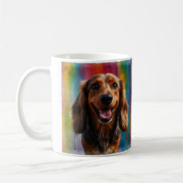 Välgörlig leende Dachshund Artistic Porträtt Kaffemugg