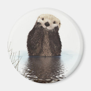 Välgörligt leende Otter i Sjö Magnet