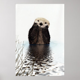 Välgörligt leende Otter i Sjö Poster