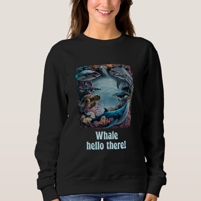 Valhaj Hej Där Rolig Humor T Shirt (Framsida)