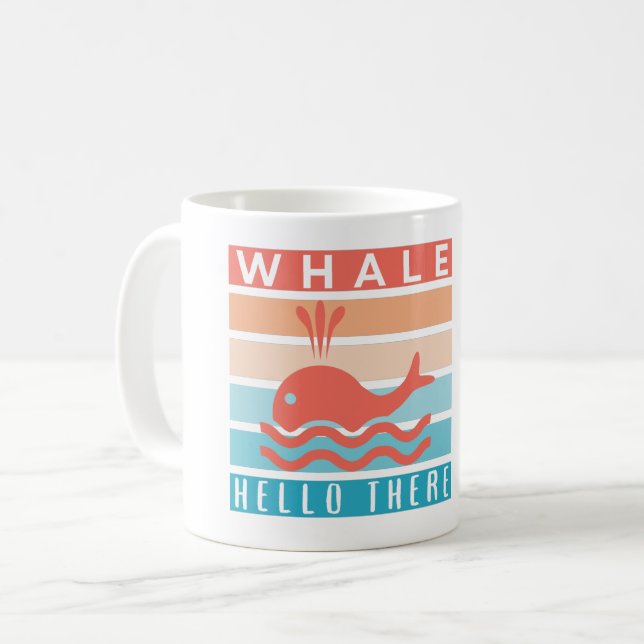 Valhaj Hej Där - Roligt Kvick Val Älskare Kaffemugg (Framsida vänster)