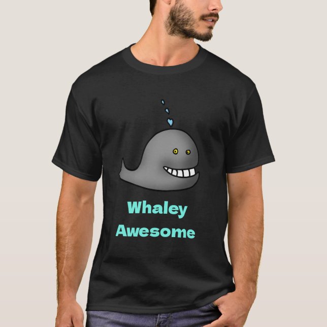 Valhaj Super Rolig Val Design T Shirt (Framsida)