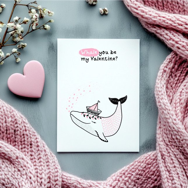 Valhaj vill du vara min Alla hjärtans dag klassrum Julkort (Skapare uppladdad)