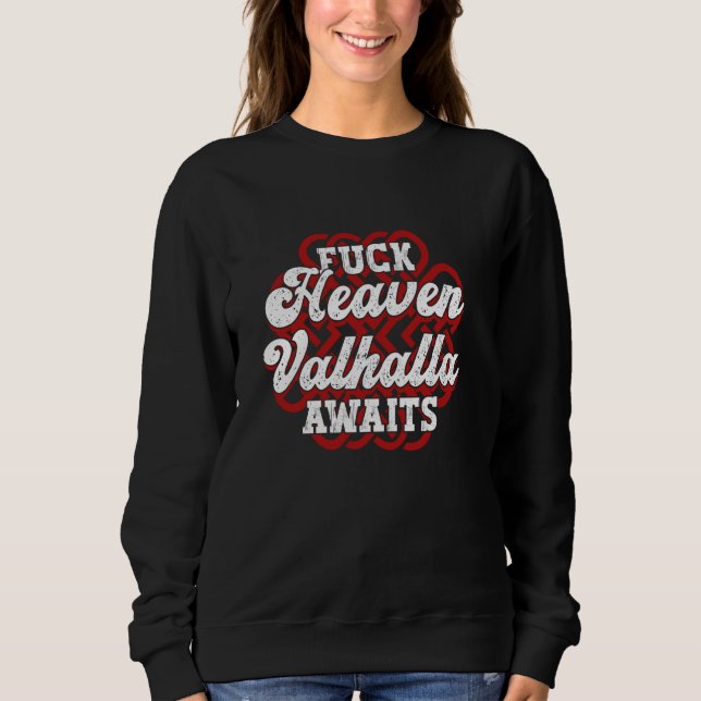 Valhalla Awaits - Norse Mythology Viking Nordic T Shirt (Framsida)