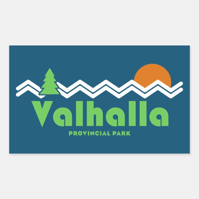 Valhalla Provincial Park Retro Rektangulärt Klistermärke (Framsida)