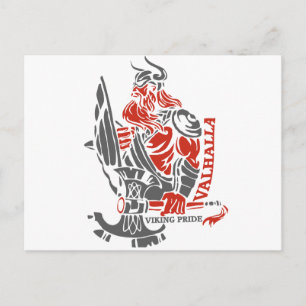 Valhalla - Viking Stolthet - Sköld och Yxa Design Vykort
