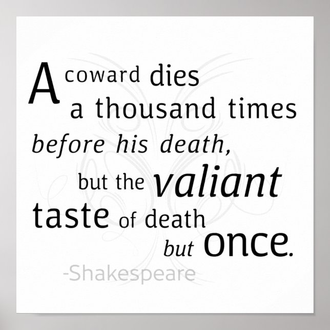 Valiant die but gång Shakespeare Poster (Framsidan)
