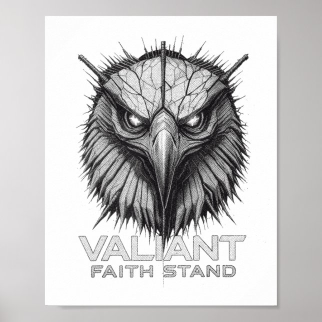 Valiant Faith Stand Eagle Christian Courage Streng Poster (Framsidan)