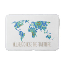 Välj alltid Äventyr | Viktoriansk världskarta Badrumsmatta