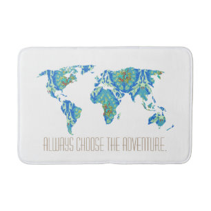 Välj alltid Äventyr   Viktoriansk världskarta Badrumsmatta