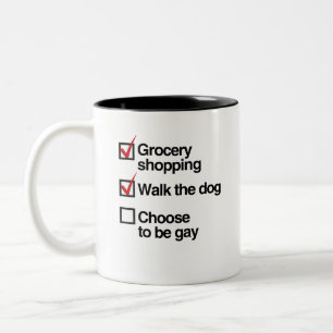 VÄLJ ATT VARA GAY CHECKLIST Två-Tonad MUGG