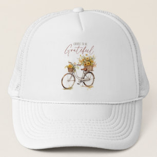 Välj att vara tacksam - cykel och ryggsäck keps