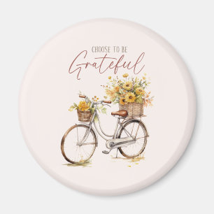 Välj att vara tacksam - cykel och ryggsäck magnet