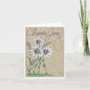 Välj Blomfri vit Daisy Anteckningskort