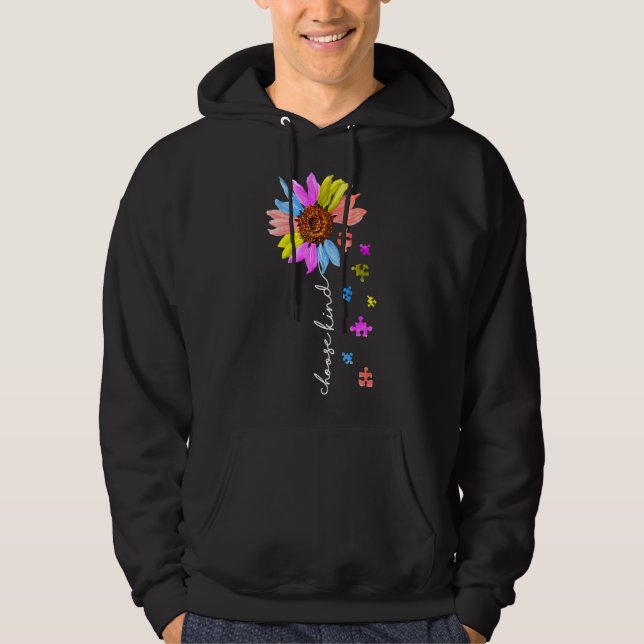 Välj Delar autism-belöning för solrospussel Hoodie (Framsida)