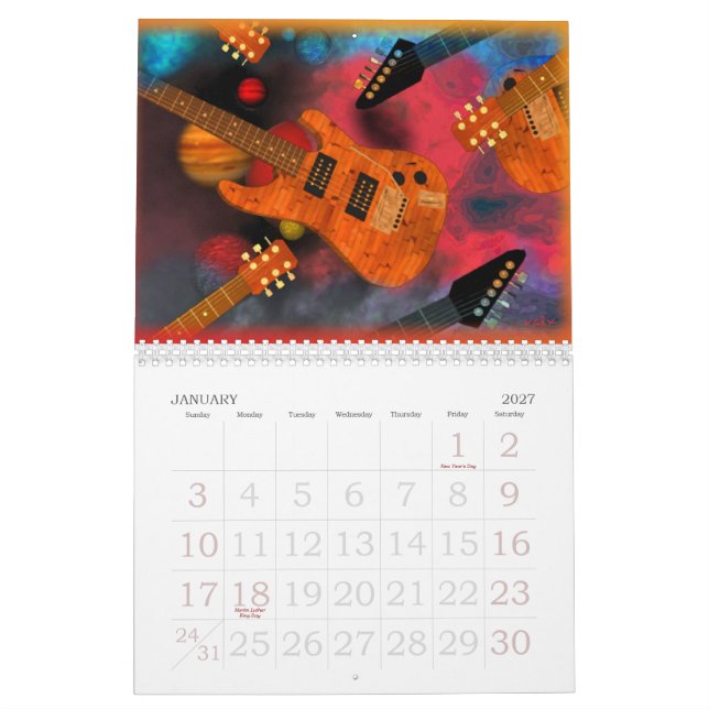 Välj denna gitarrValxArt kalender (Jan 2027)