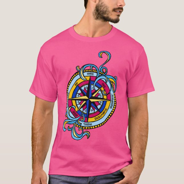Välj din Äventyr-kompass blå T Shirt (Framsida)