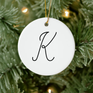 Välj din egen Brev Font Stil: Alexandria Julgransprydnad Keramik
