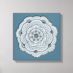 Välj din egen Färg Lacy Crochet Doily Flower Canvastryck
