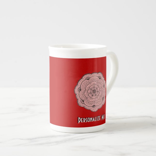 Välj din egen Färg-Snöre-blomma Benporslin Mugg (Framsida höger)