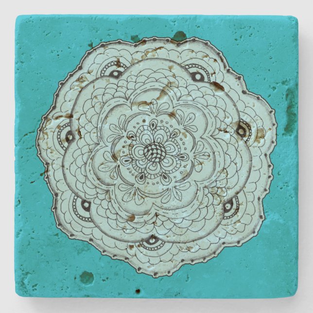 Välj din egen Färg Snöre-blomma Stenunderlägg (Framsidan)