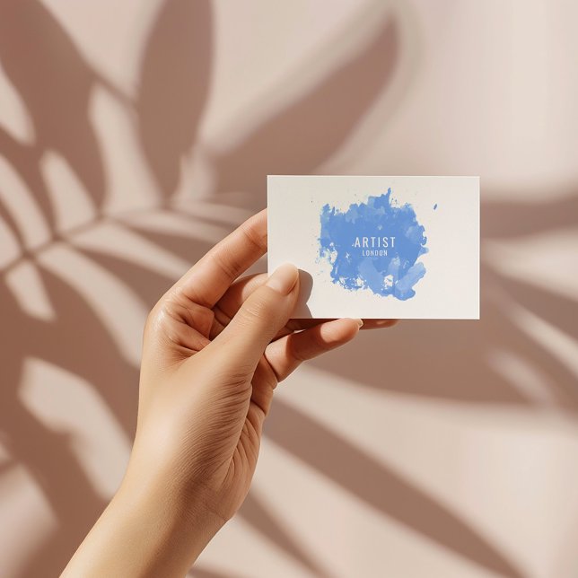 Välj din färg, akvarell, stänk visitkort (Artistic watercolor splash business card with choice of colors)