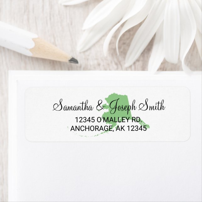 Välj din Färg Alaska-form Returadress Etikett (Insitu)
