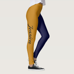 VÄLJ DIN FÄRG Blå Guld-ledare Leggings