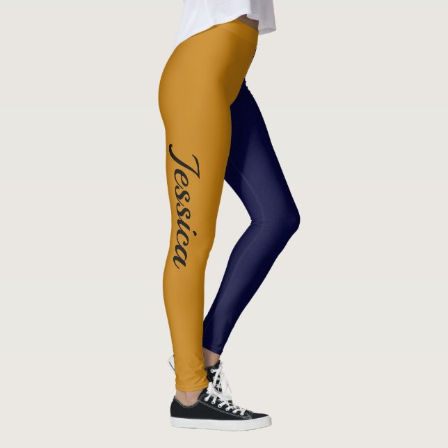 VÄLJ DIN FÄRG Blue Guld Leggings CheerLeader (Höger)