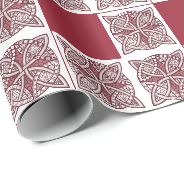 Välj din Färg Celtic Knot Decorative Mönster Presentpapper (Rullad Hörn)