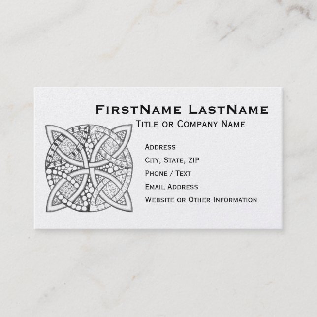 Välj din Färg Celtic Knot Decorative Mönster Visitkort (Framsida)
