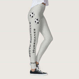 VÄLJ DIN FÄRG- eller Grått-fotbollsgrupp med Namn Leggings
